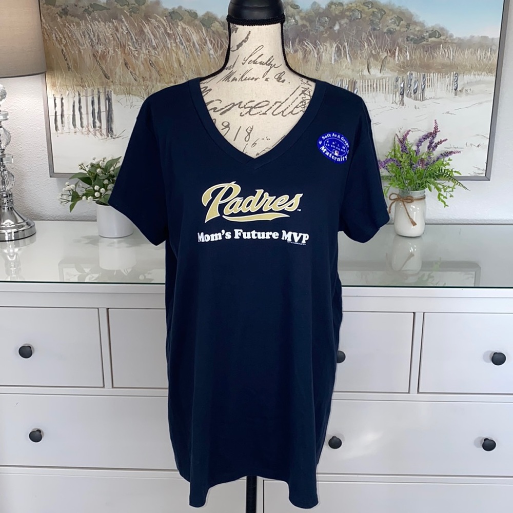 NWT 💙 San Diego Padres Mom’s Future MVP Maternity Short Sleeve Tee Women's XL